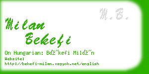 milan bekefi business card